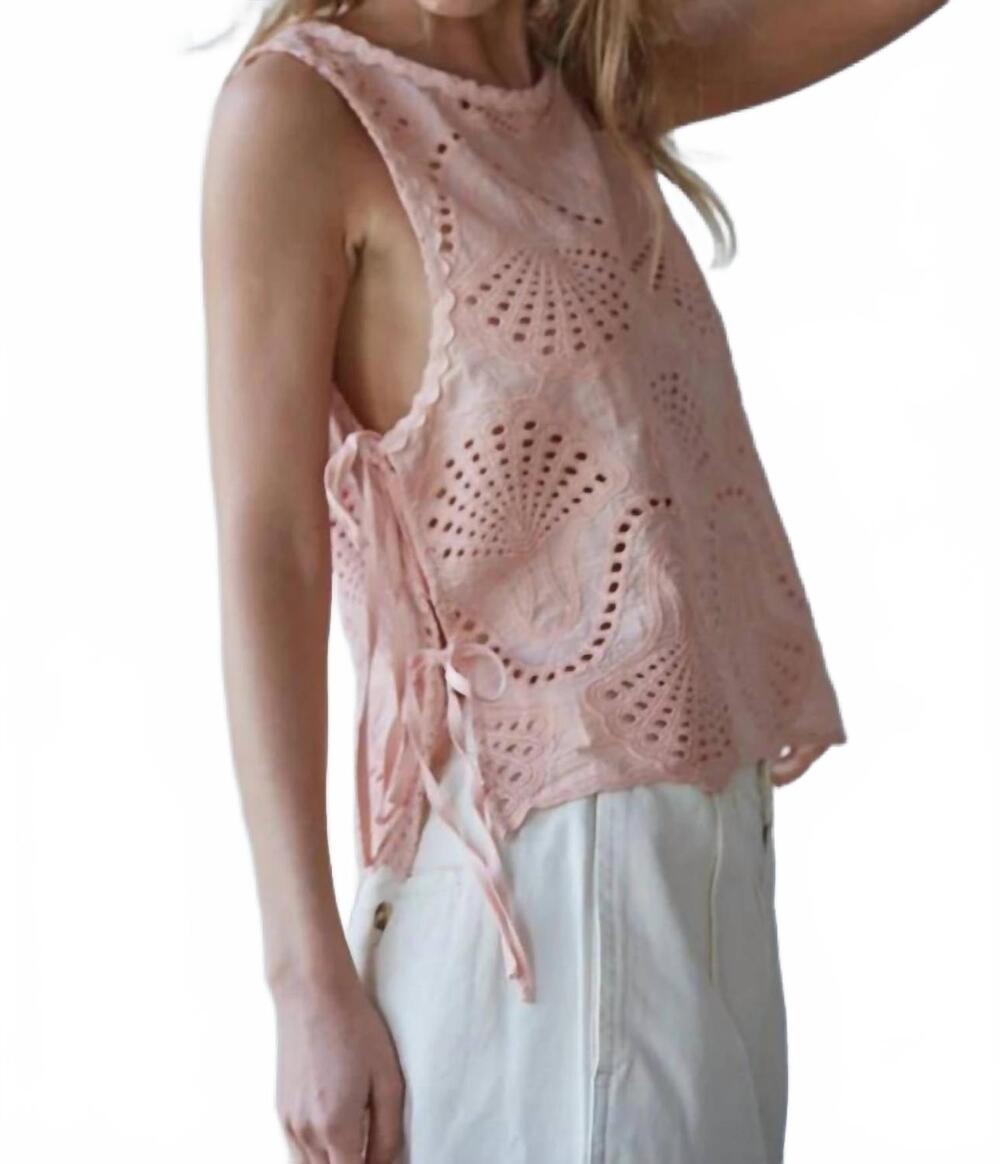 NEW BY TOGETHER lowen eyelet top in light pink